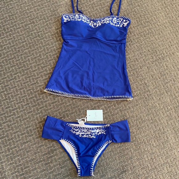 Cupshe Blue Tankini Swimsuit - Picture 1 of 4